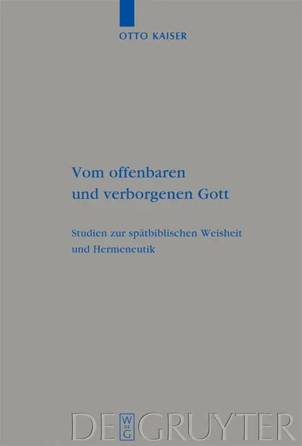 Vom offenbaren und verborgenen Gott - stevensbooks