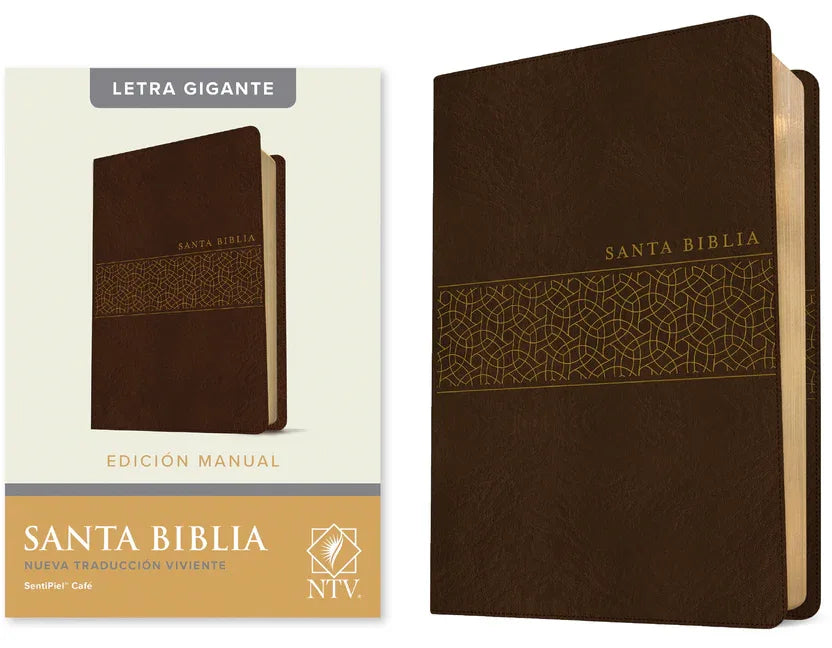 Santa Biblia Ntv, Edición Manual, Letra Gigante (Sentipiel, Café, Letra Roja) - stevensbooks