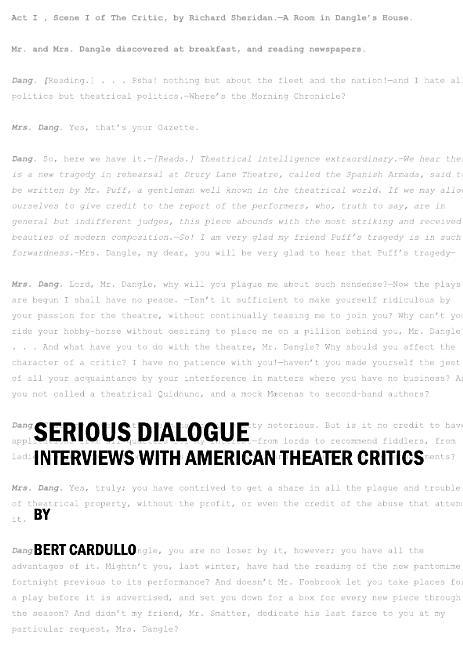 Serious Dialogue: Interviews with American Theater Critics - stevensbooks