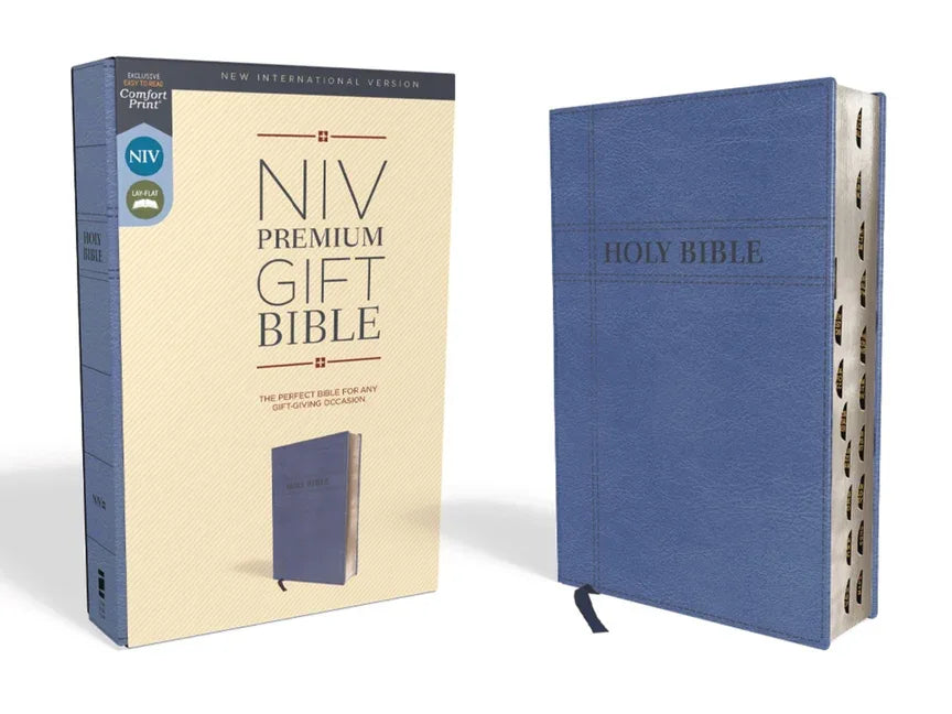 Niv, Premium Gift Bible, Leathersoft, Navy, Red Letter Edition, Indexed, Comfort Print - stevensbooks
