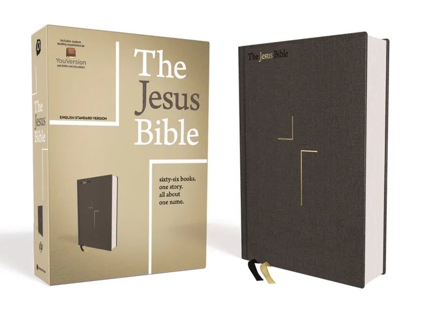 Jesus Bible, ESV Edition, Cloth Over Board, Grey - stevensbooks