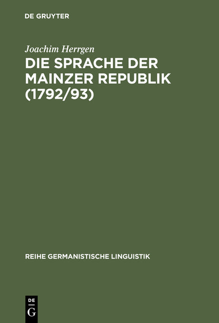 Sprache der Mainzer Republik (1792/93) (Reprint 2016) - Ingram