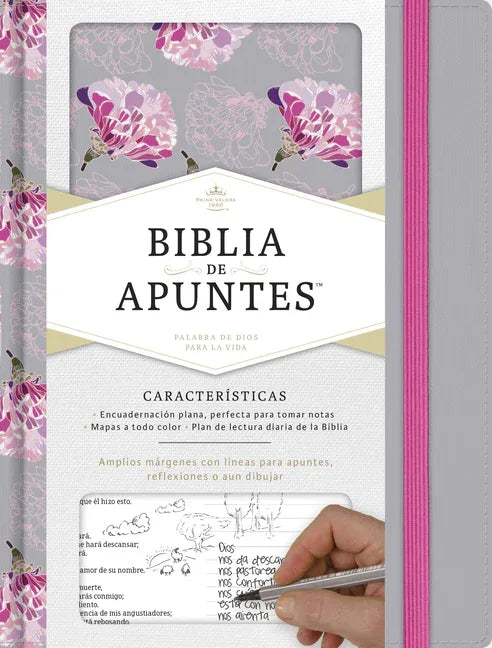 Rvr 1960 Biblia de Apuntes, Gris Y Floreado Tela Impresa (Spanish Language) - stevensbooks