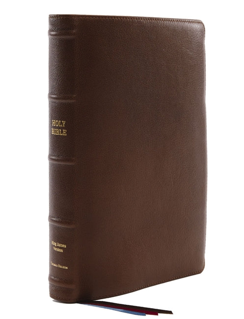 Kjv, Reference Bible, Center-Column Giant Print, Premium Goatskin Leather, Brown, Premier Collection, Comfort Print - Ingram