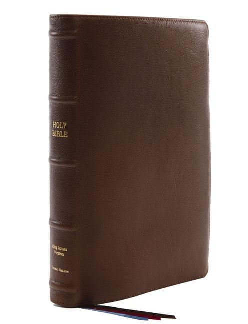 Kjv, Reference Bible, Center-Column Giant Print, Premium Goatskin Leather, Brown, Premier Collection, Comfort Print - stevensbooks