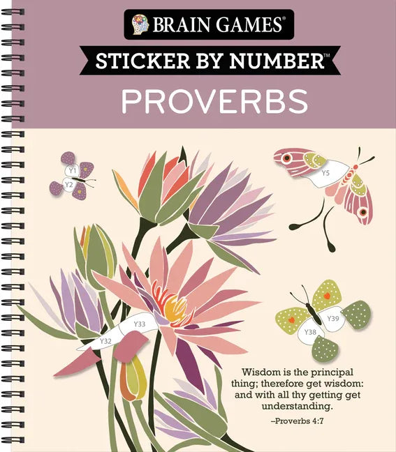 Brain Games - Sticker by Number: Proverbs (28 Images to Sticker) - stevensbooks
