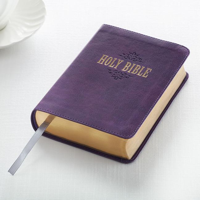 KJV Compact Large Print Lux-Leather Purple - Ingram