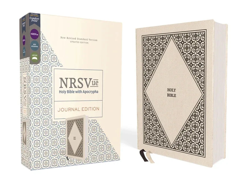 Nrsvue, Holy Bible with Apocrypha, Journal Edition, Cloth Over Board, Cream, Comfort Print - stevensbooks