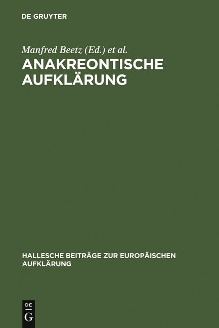 Anakreontische Aufklärung (Reprint 2011) - Ingram