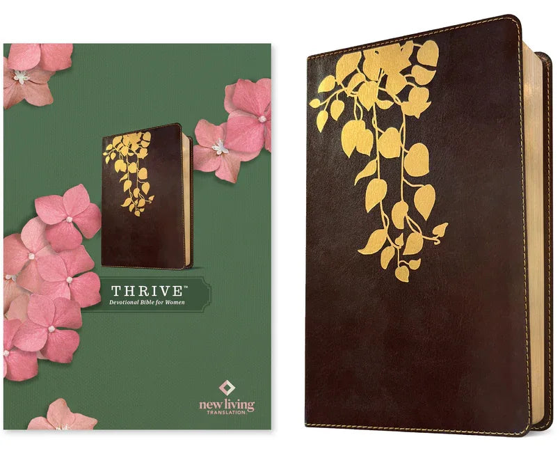NLT Thrive Devotional Bible for Women (Leatherlike, Cascade Deep Brown) - stevensbooks