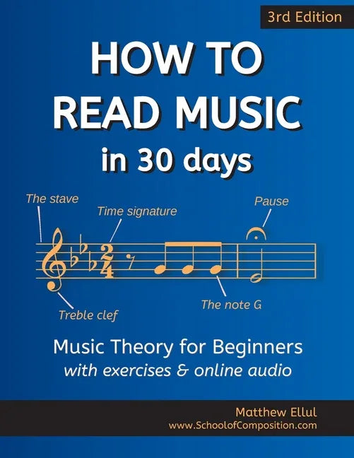 How to Read Music in 30 Days: Music Theory for Beginners - with exercises & online audio - stevensbooks