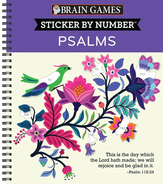 Brain Games - Sticker by Number: Psalms (28 Images to Sticker) - stevensbooks