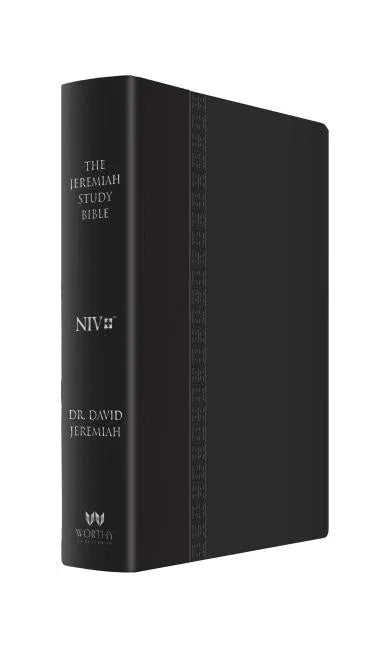 Jeremiah Study Bible, NIV (Large Print, Black W/ Burnished Edges) Leatherluxe W/Thumb Index: What It Says. What It Means. What It Means for You. - stevensbooks