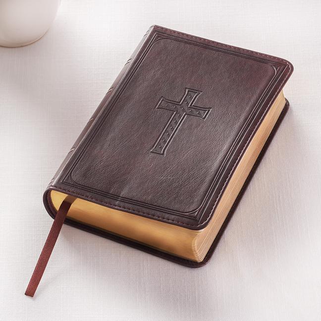 KJV Compact Large Print Lux-Leather DK Brown - stevensbooks