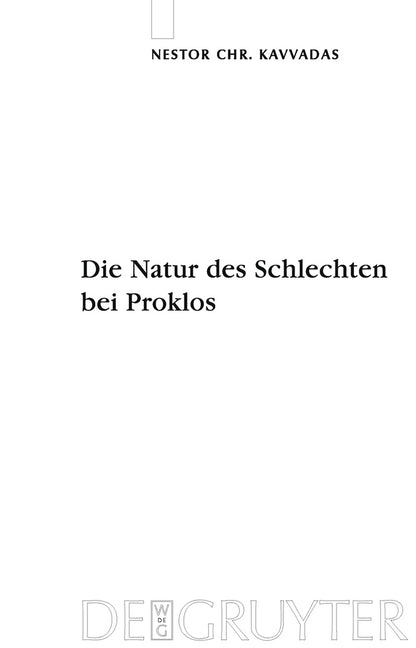 Natur des Schlechten bei Proklos - Ingram