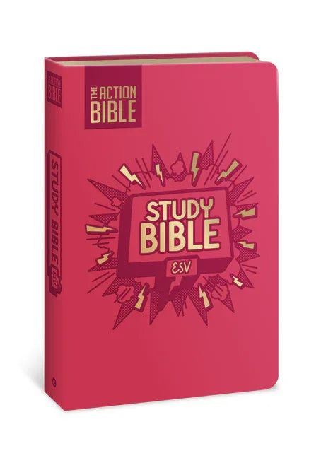 Action Bible Study Bible Esv, Leathersoft, Pink, Full Color (Premium) - stevensbooks