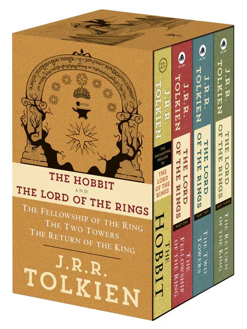 J.R.R. Tolkien 4-Book Boxed Set: The Hobbit and the Lord of the Rings: The Hobbit, the Fellowship of the Ring, the Two Towers, the Return of the King - stevensbooks