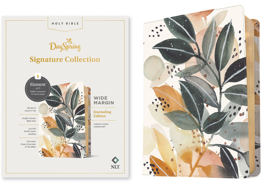NLT Wide Margin Bible, Filament Enabled (Leatherlike, Autumn Leaves, Red Letter): Dayspring Signature Collection - Ingram