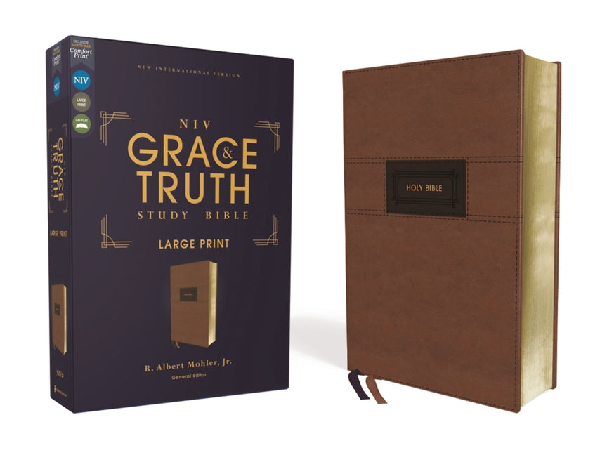 Niv, the Grace and Truth Study Bible (Trustworthy and Practical Insights), Large Print, Leathersoft, Brown, Red Letter, Comfort Print - Ingram