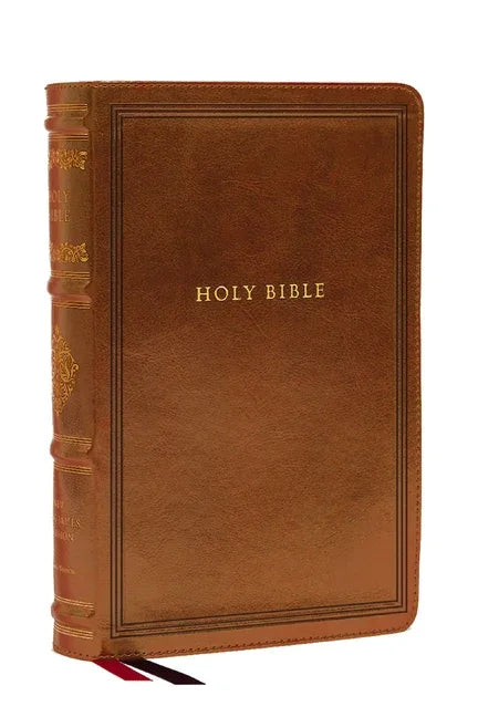 NKJV Large Print Reference Bible, Brown Leathersoft, Red Letter, Comfort Print (Sovereign Collection): Holy Bible, New King James Version - stevensbooks