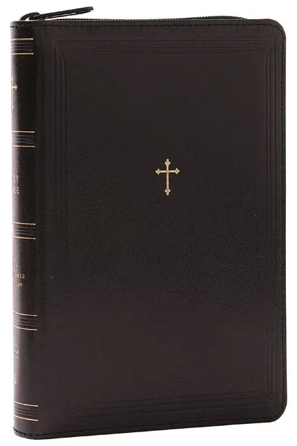 NKJV Compact Paragraph-Style Bible W/ 43,000 Cross References, Black Leathersoft with Zipper, Red Letter, Comfort Print: Holy Bible, New King James Ve - stevensbooks