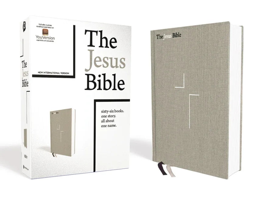 Jesus Bible, NIV Edition, Cloth Over Board, Gray Linen, Comfort Print - stevensbooks