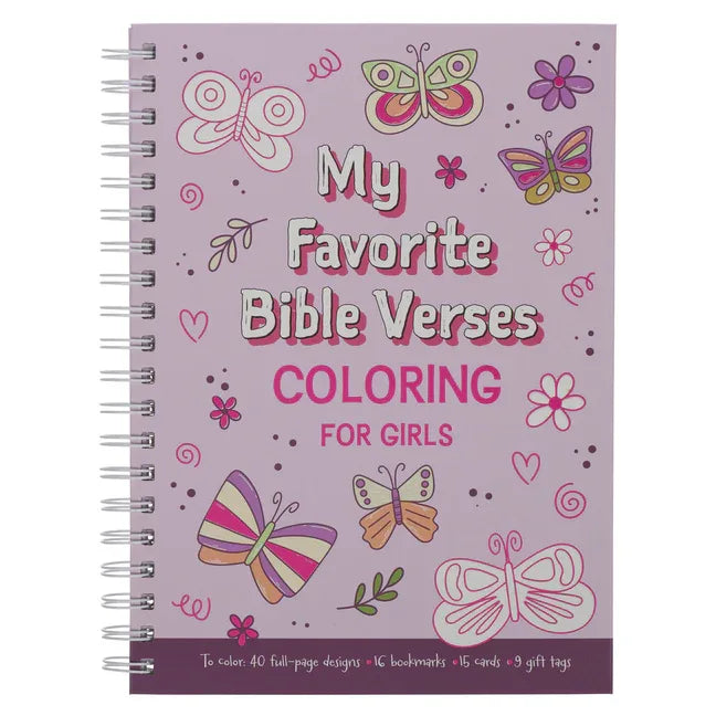 Coloring Book Favorite Bible Verses for Girls Wirebound - stevensbooks