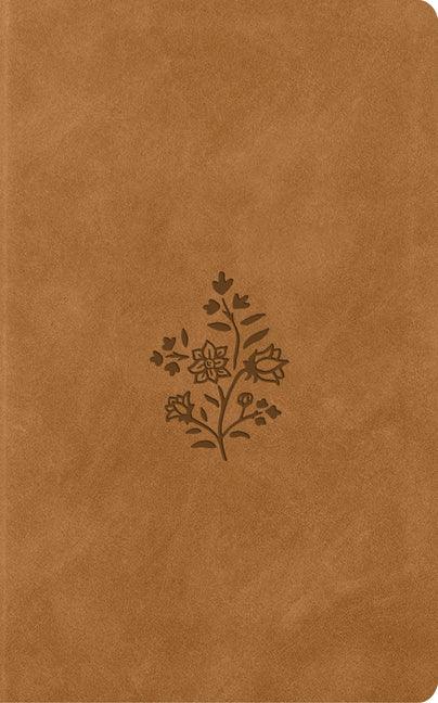 ESV Vest Pocket New Testament with Psalms and Proverbs, Red Letter (Trutone, Nubuck Caramel, Wildflower Design) - stevensbooks