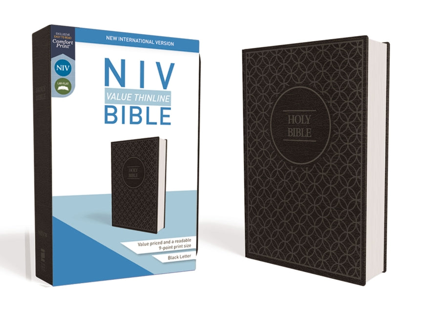 NIV, Value Thinline Bible, Imitation Leather, Gray/Black (Special) - Ingram
