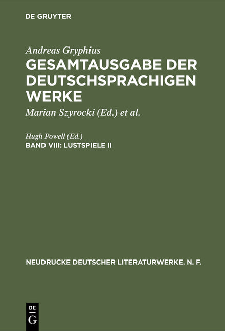 Gesamtausgabe der deutschsprachigen Werke, Band VIII, Lustspiele II (Reprint 2015) - Ingram