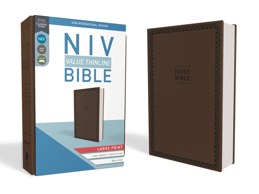 NIV, Value Thinline Bible, Large Print, Imitation Leather, Brown (Special) - Ingram