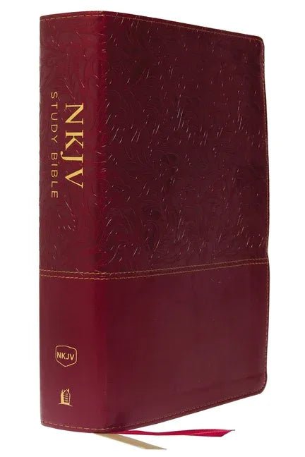 NKJV Study Bible, Imitation Leather, Red, Full-Color, Red Letter Edition, Indexed, Comfort Print: The Complete Resource for Studying God's Word - stevensbooks