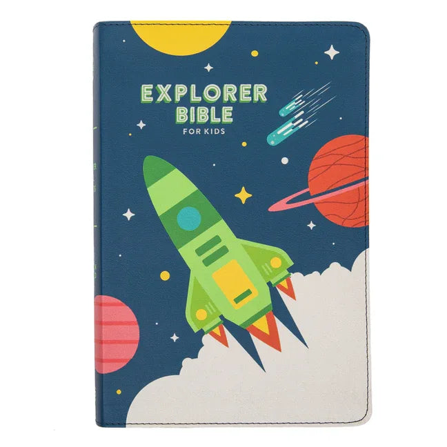 CSB Explorer Bible for Kids, Blast Off Leathertouch - stevensbooks