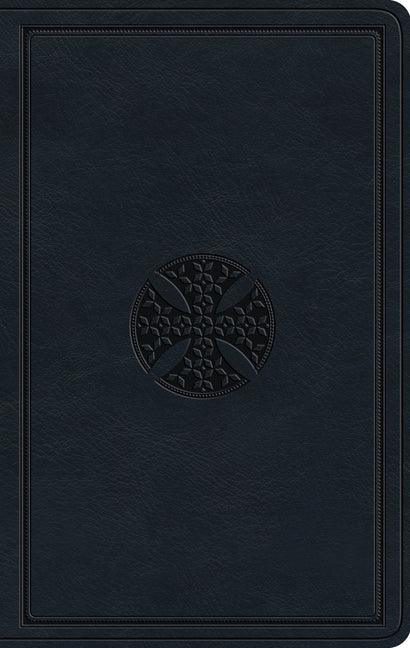 ESV Large Print Value Thinline Bible (Trutone, Navy, Mosaic Cross Design) - stevensbooks