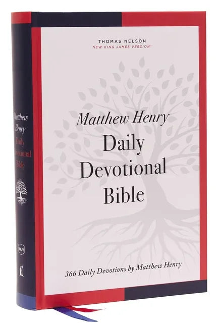 Nkjv, Matthew Henry Daily Devotional Bible, Hardcover, Red Letter, Comfort Print: 366 Daily Devotions by Matthew Henry - stevensbooks