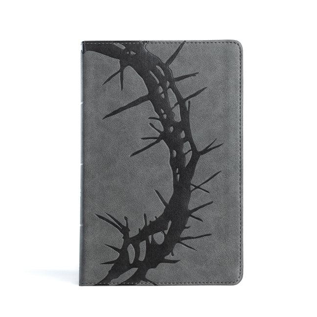 CSB Large Print Personal Size Reference Bible, Charcoal Leathertouch, Indexed - stevensbooks