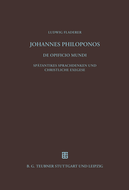 Johannes Philoponos. De opificio mundi - Ingram