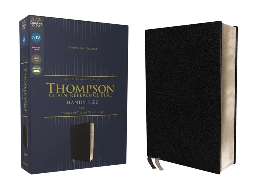 Niv, Thompson Chain-Reference Bible, Handy Size, European Bonded Leather, Black, Red Letter, Comfort Print - stevensbooks