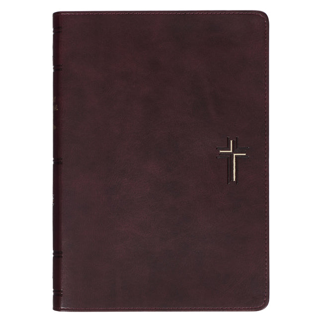NLT Holy Bible Everyday Devotional Bible for Men New Living Translation, Vegan Leather, Cross Emblem - Ingram