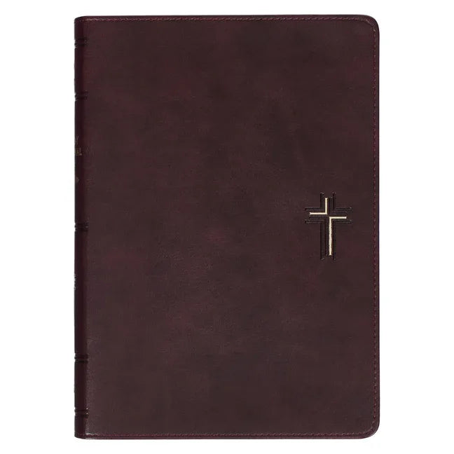NLT Holy Bible Everyday Devotional Bible for Men New Living Translation, Vegan Leather, Cross Emblem - stevensbooks