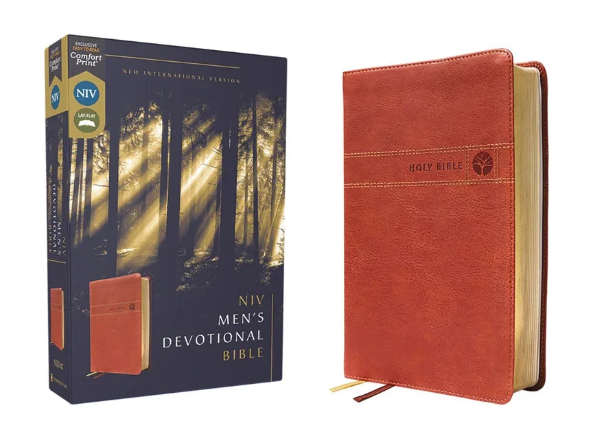 Niv, Men's Devotional Bible (by Men, for Men), Leathersoft, Brown, Comfort Print - stevensbooks