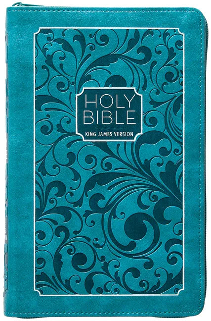KJV Holy Bible Zip Turquoise - stevensbooks