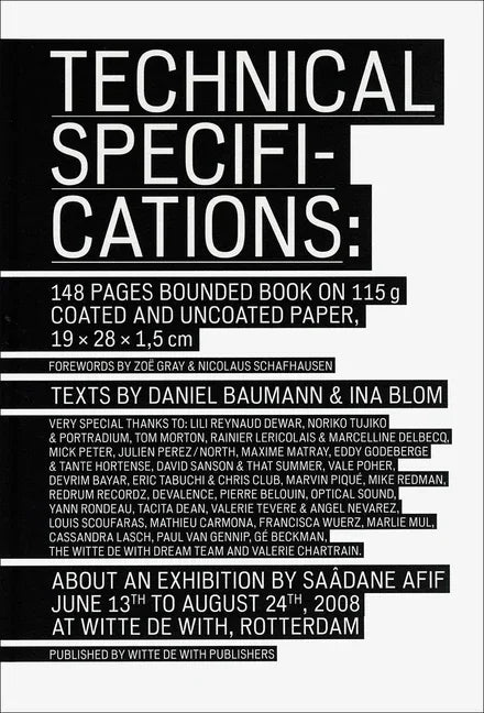 Saâdane Afif: Technical Specifications - stevensbooks