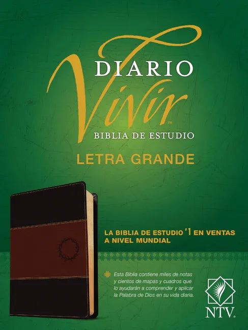 Biblia de Estudio del Diario Vivir Ntv, Letra Grande (Sentipiel, Café/Café Claro, Letra Roja) - stevensbooks
