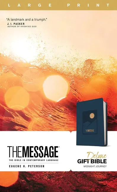 Message Deluxe Gift Bible, Large Print (Leather-Look, Navy): The Bible in Contemporary Language - stevensbooks