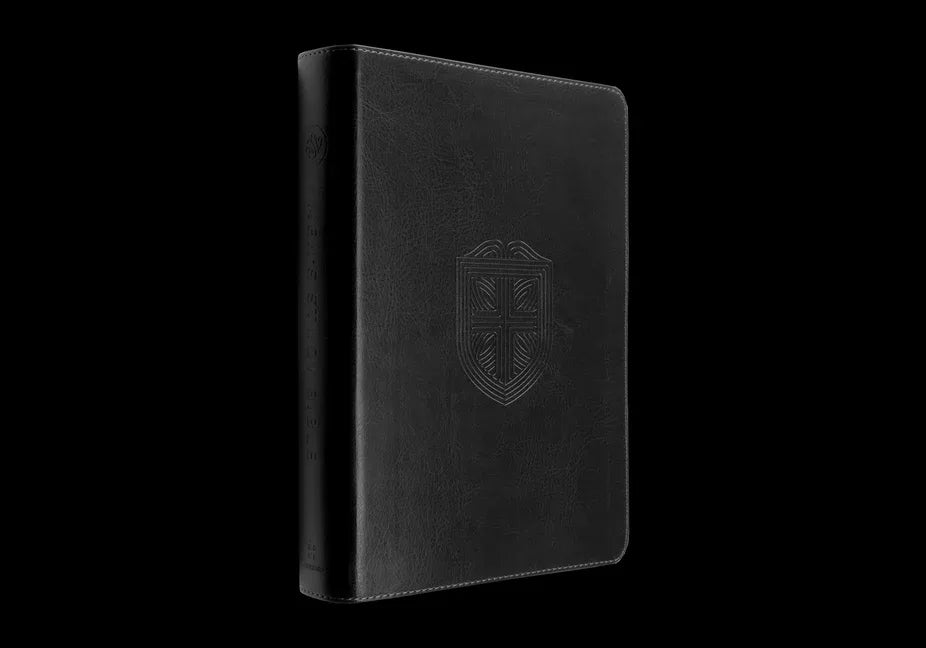 ESV Men's Study Bible (Trutone, Charcoal, Shield Design) - stevensbooks