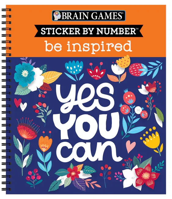 Brain Games - Sticker by Number: Be Inspired - 2 Books in 1 (20 Images to Sticker) - stevensbooks