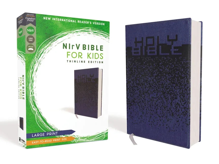Nirv, Bible for Kids, Large Print, Leathersoft, Blue, Comfort Print: Thinline Edition - stevensbooks