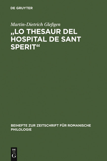 "Lo Thesaur del Hospital de Sant Sperit" (Reprint 2011) - Ingram