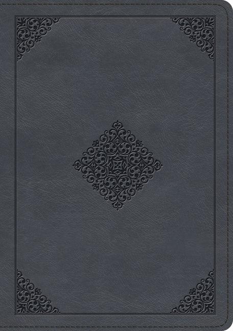 ESV Large Print Wide Margin Bible (Trutone, Slate Blue, Ornament Design) - stevensbooks